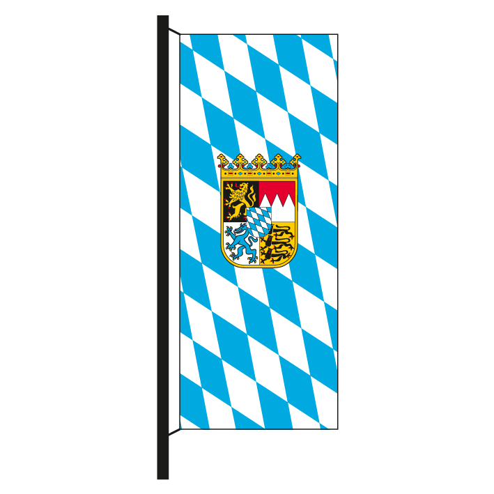 Hisshochflaggen  Bayern mit Wappen ab 24,75€ ➤ FahnenFleck-Shop